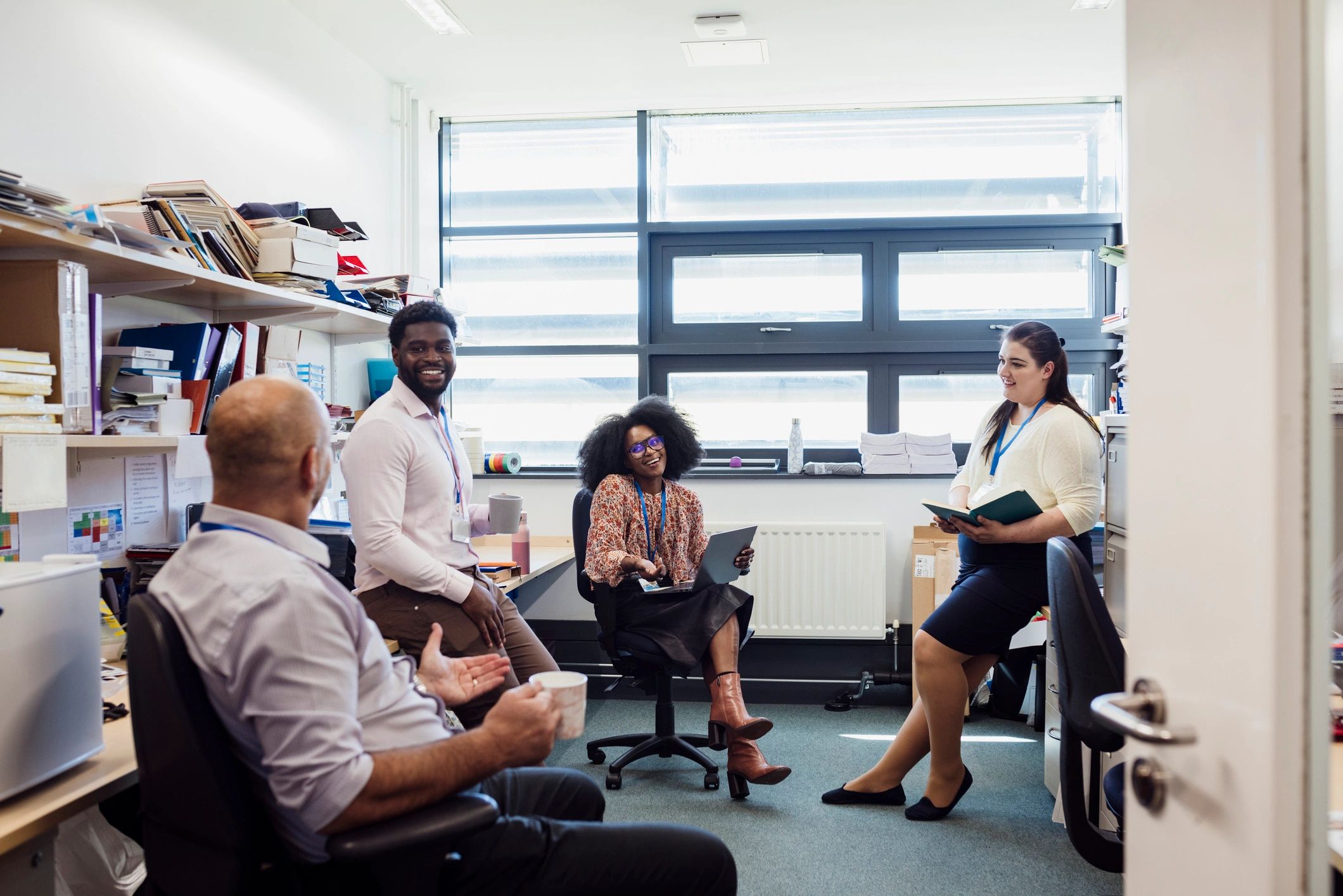 Professional office team ready to assist customers